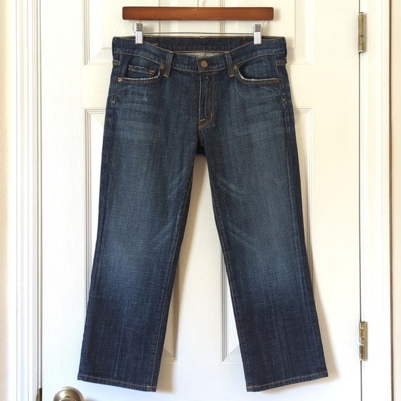 Citizens Of Humanity Kelly Dark Wash Low Waist Straight Cropped Capri Jeans 30 - Picture 1 of 16